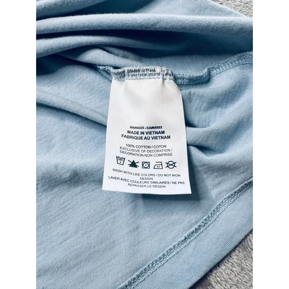 Nike The Nike Tee Womens XL Light Blue V Neck T Shirt Cotton Swoosh Logo